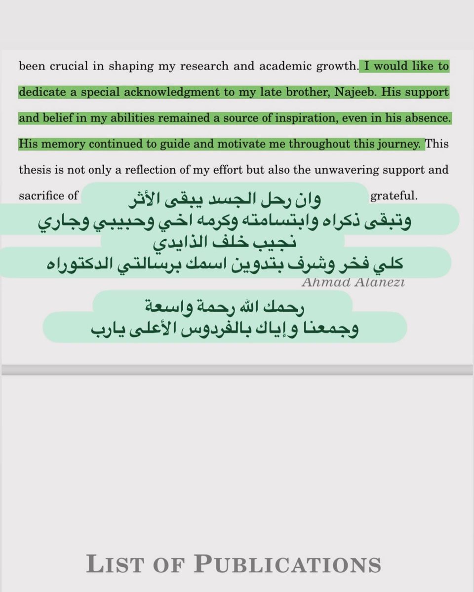 بتشريف وحضور الأهل والأصدقاء.. حضرنا حفل التخرج وانتهاء المسيرة العلمية ولله الحمد

شكراً لكل من بارك ودعا وصلى.. شكراً للحاضرين

وشكراً للغائب جسده والباقي اثره
 أخي وجاري وحبيبي/ نجيب خلف الذايدي 
رسالة الدكتوراه ازدادت قيمة وشرف بذكرها اسمك وحيداً . رحمك الله