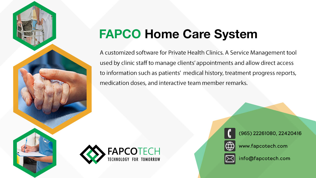 𝐅𝐀𝐏𝐂𝐎 𝐇𝐨𝐦𝐞 𝐂𝐚𝐫𝐞 𝐒𝐲𝐬𝐭𝐞𝐦
fapcotech.com
#health #medical #healthcare #homecaresoftware #servicemanagement #Kuwait #solutionprovider #informationtechnology #tecnology #portal #development #applicationdevelopment #webservices #TechnologyConsulting