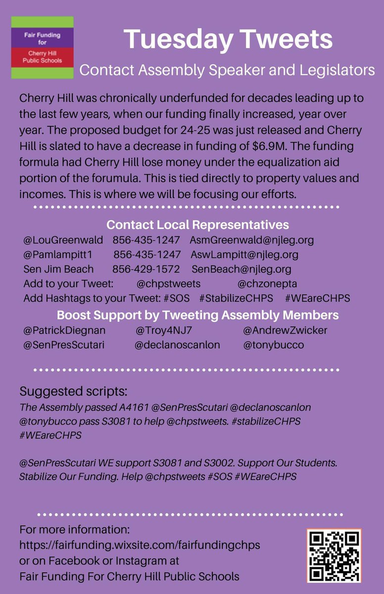 jessicafing's tweet photo. @SenPresScutari Cherry Hill students need your help! After years of underfunding, we are astonished to see our funding cut again. Class sizes are too big, mice are all over the schools. We are the 11th largest district in NJ. We need your support! @CHZonePTA https://t.co/XMA3DuHWk5
