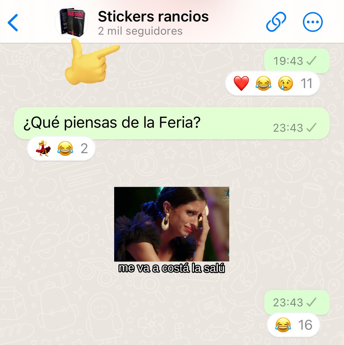 Illooooo 2000 os habéis apuntado al canal de WhatsApp de los sticker rancios???? Jajajajajaja para celebrarlo en un rato mando un lote bueno. Para meterse solo hay que darle aquí: whatsapp.com/channel/0029Va…