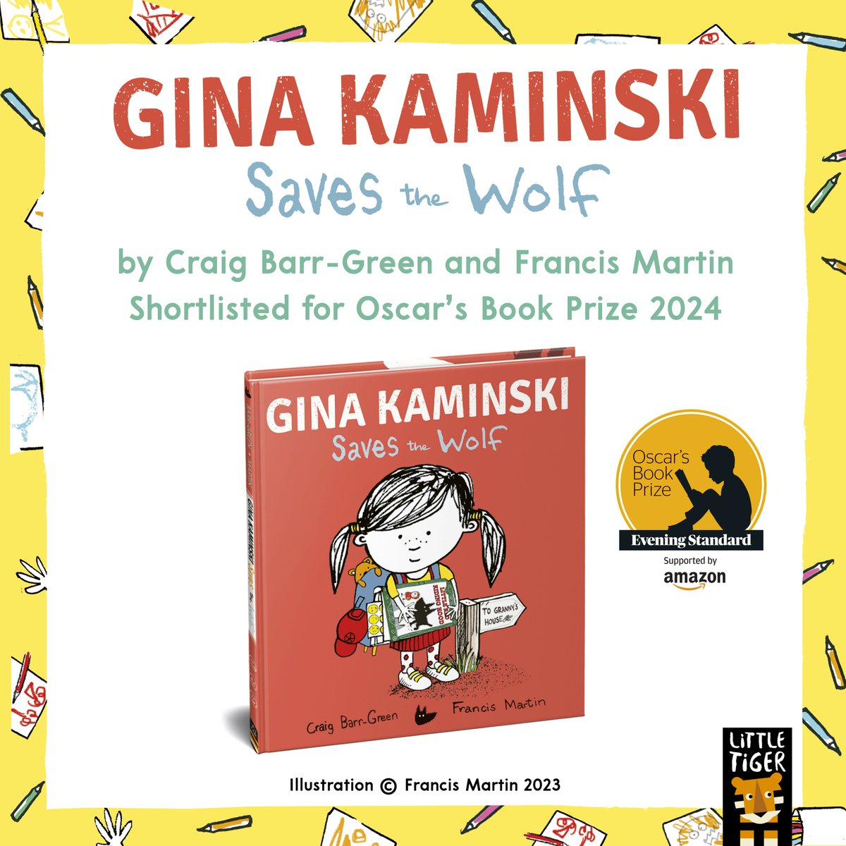 We are over the moon to announce that Gina Kaminski Saves the Wolf by Craig Barr-Green and Francis Martin (@korkymaster) has been shortlisted for the @oscarsbookprize! 🎉Go Gina Go! Pre-order the paperback: bit.ly/4aCuy2O #OBP24 @bouncemarketing #BeLikeGina