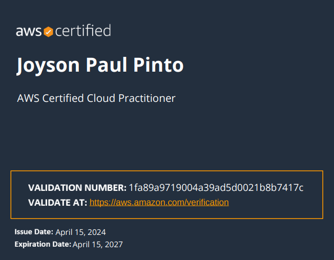 Thrilled to announce I am now AWS Cloud Certified Practitioner certified! #aws #cloud #certification #cloudcomputing #itcertification #learning #challenge #cloudjourney #careergoals #awsjobs #cloudprofessional #itcareer #awspractitioner #awscloudpractitioner #cloudpractitioner