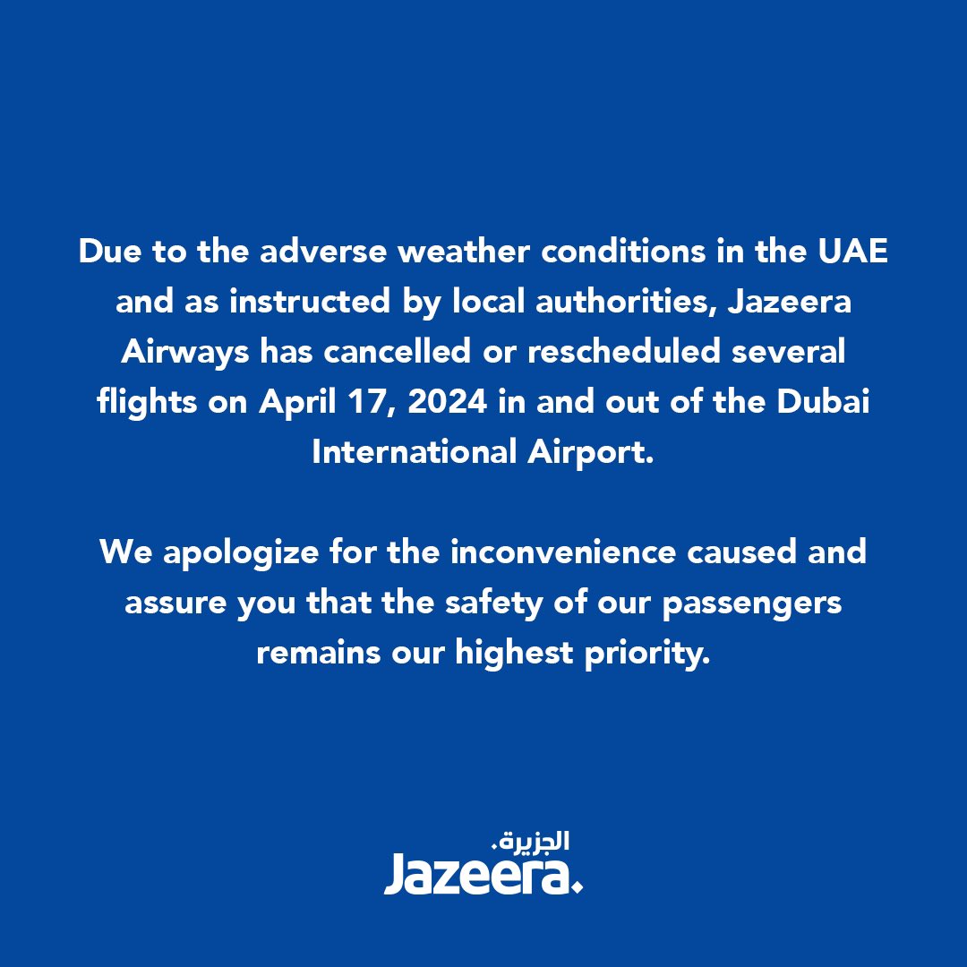 Important Announcement #JazeeraAirways