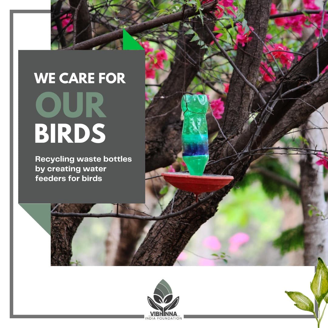 Turning trash into treasure! 🌍💧 We're teaming up with Surana College volunteers to recycle waste bottles into water feeders for our feathered friends. 
.
.
#RecycleAndRefresh #BirdsNeedWaterToo #EcoFriendlyInitiative #SuranaCollege #CommunityAction #SustainabilityStartsWithUs