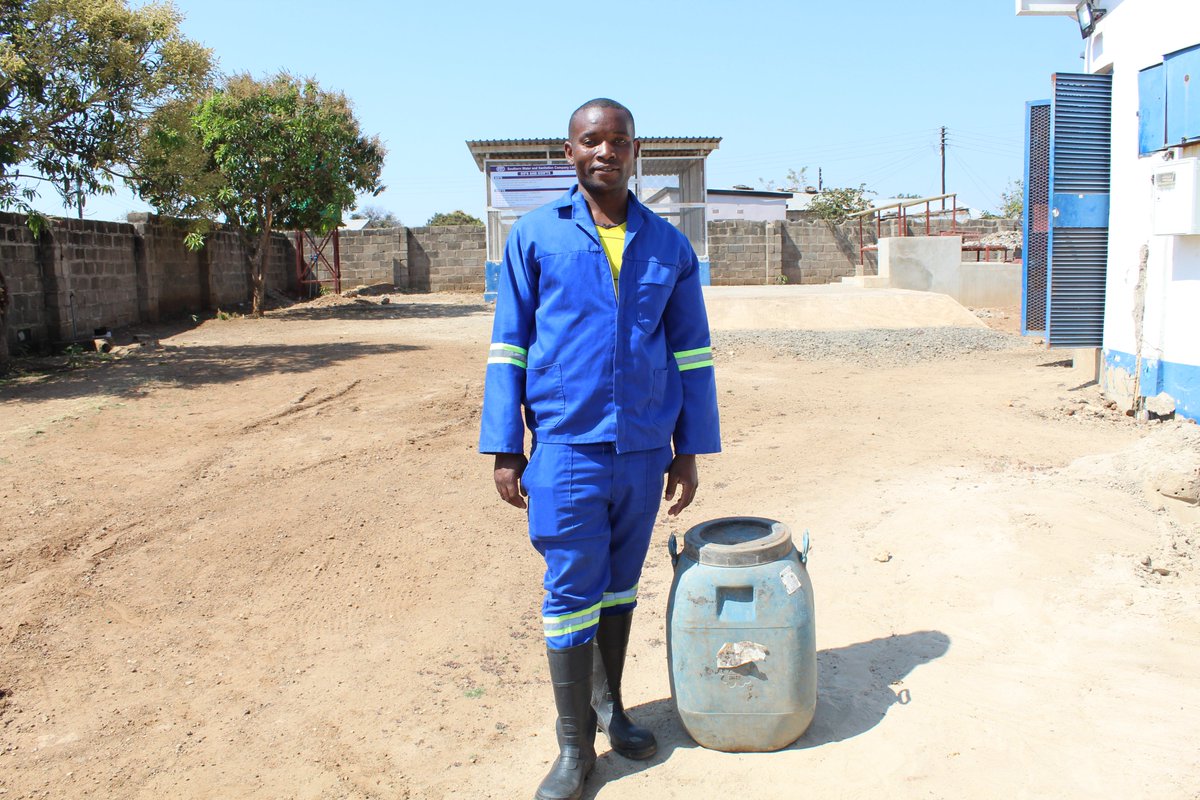 Lusaka resident and sanitation champion Donald Munyenyembe finds safer working conditions as a pit latrine emptier thanks to the TRANSFORM Utilities Sanitation Challenge! Read his story and the initiative's impact in Zambia: bit.ly/4aDQtGZ #DignifiedWorkSpaces