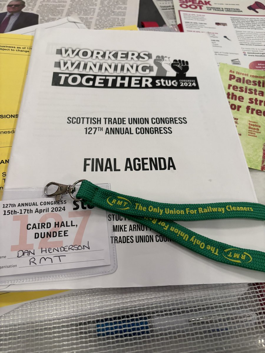 Final day of a fantastic #STUC24 Well done to all delegates and organisers. Workers Winning Together @RMTunion @ScottishTUC