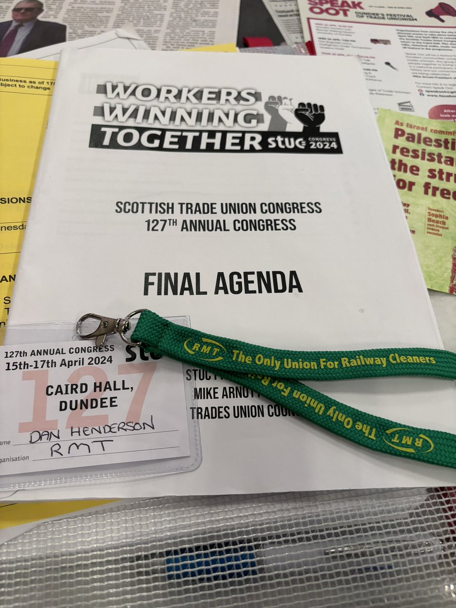 danh1923's tweet photo. Final day of a fantastic #STUC24 
Well done to all delegates and organisers.
Workers Winning Together
@RMTunion @ScottishTUC https://t.co/9PnrwIgvd7