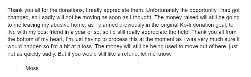 I'm sorry, there was a change of plans. (Please read if you donated at all)
