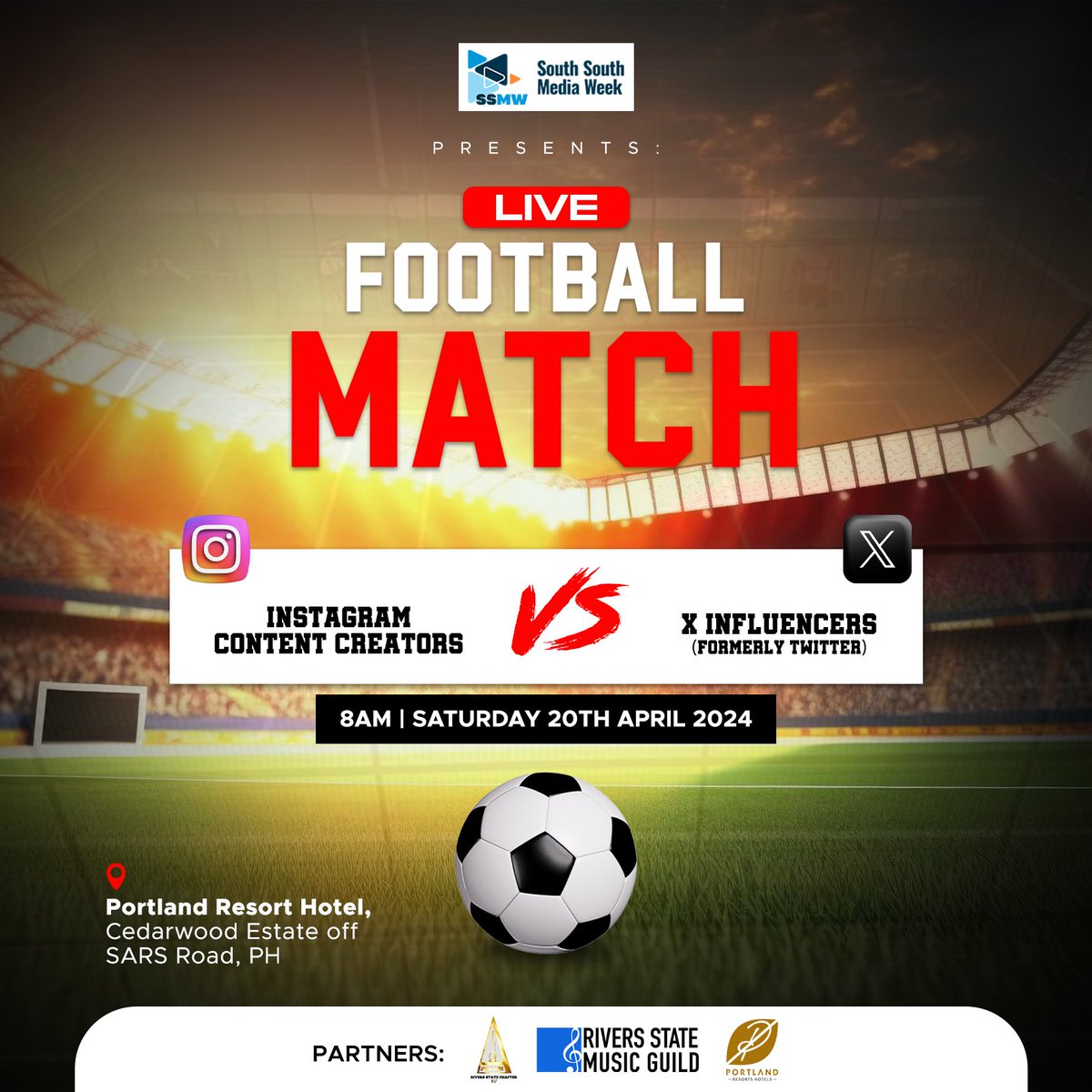 Y’all remember the influencers football match I talked about on Sunday? Yeah… that one, @ssmediaweek is behind it. Come Saturday 20th April 2024 Port Harcourt IG influencers have decided to have a football match against Port Harcourt Twitter Influencers. And this is expected…