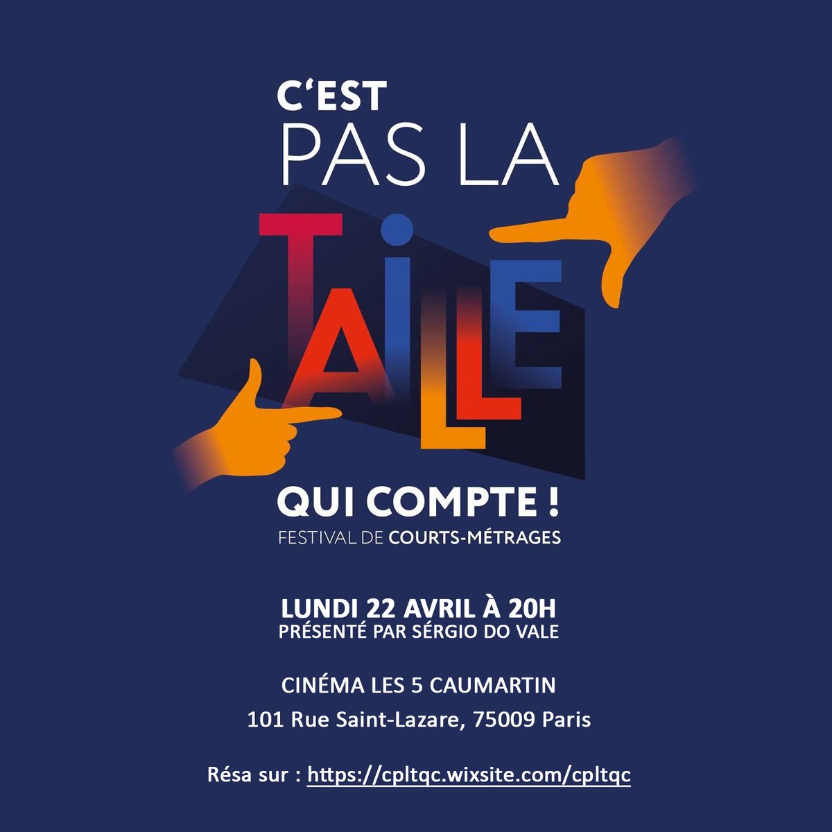 #CINÉMA 𝐀𝐃𝐀 est sélectionné au festival C'EST PAS LA TAILLE QUI COMPTE #cpltqc et sera projeté le lundi 22 avril à 20h au cinéma les 5 Caumartin à Paris ! 🏆 Un prix donnant accès à la grande finale sera décerné par le public. Infos et réservations 👇 cinqcaumartin.com/reserver/