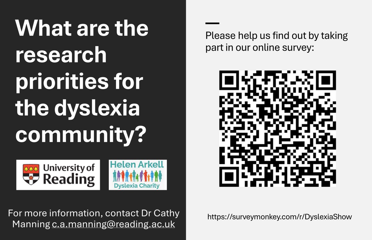 The Dyslexia Show is sharing this on behalf of the University of Reading and Helen Arkell Dyslexia Charity, who partnered with us for the show.