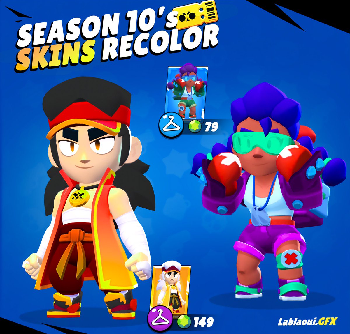 Season 10 Recolors Are here 🔥 The last Brawl Pass exclusive set 🥲 And yeah I know fang got a recolor 👍 #BrawlStarsArt #Brawlstars