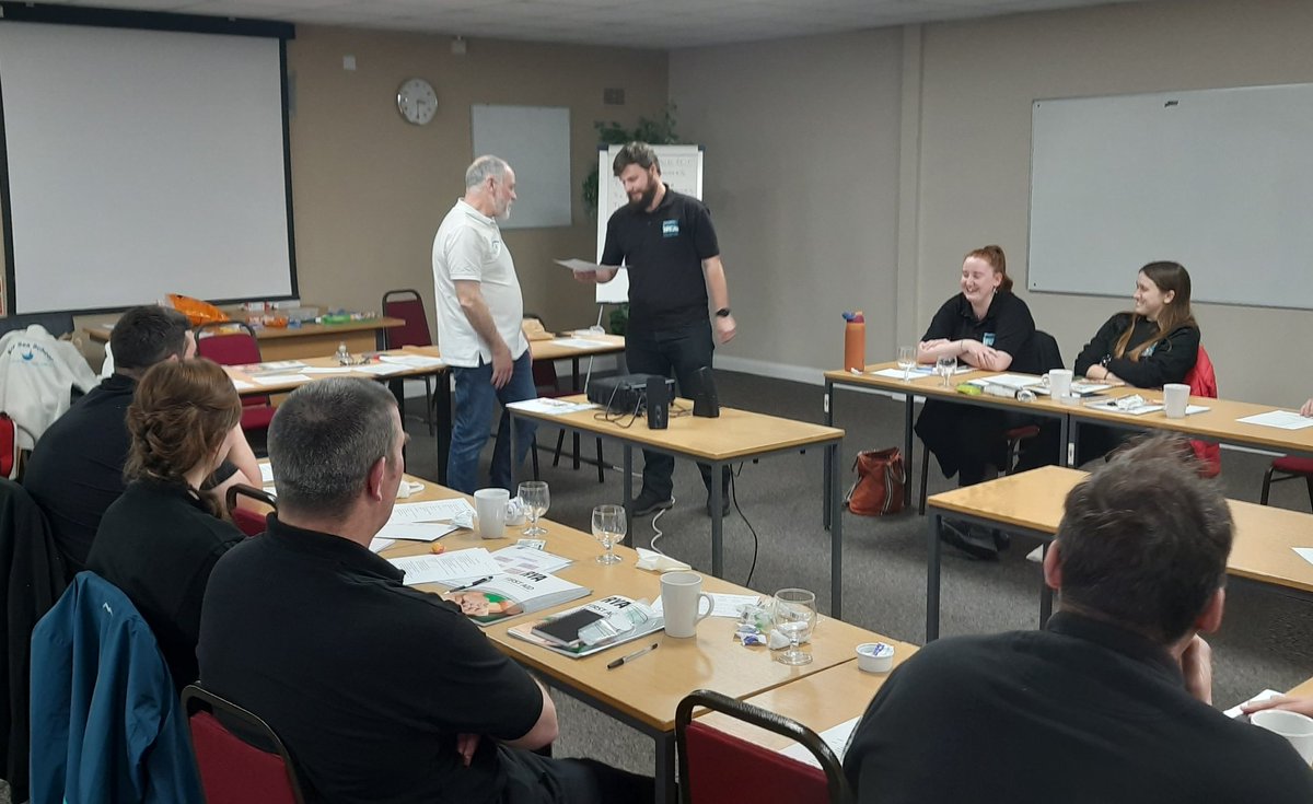 Awarding of certificates at the end of a successful RYA First Aid course for North Western IFCA (Inshore Fisheries and Conservation Authority). Well done everyone!