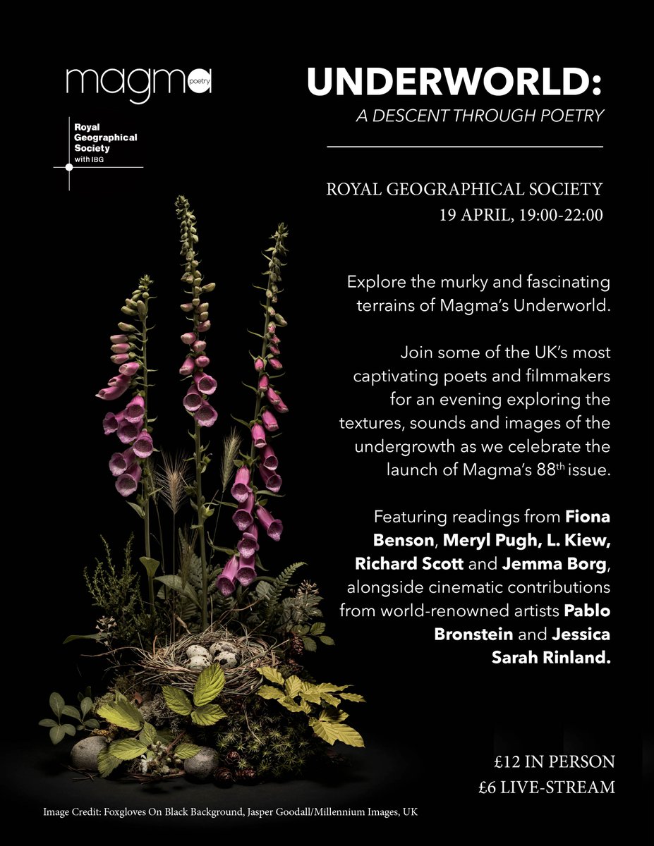 Just two days until the London launch of our @magmapoetry 88 the Underworld issue. Get your tickets here: rgs.org/events/upcomin… @RGS_IBG 💫💫💫💫💫💫💫💫