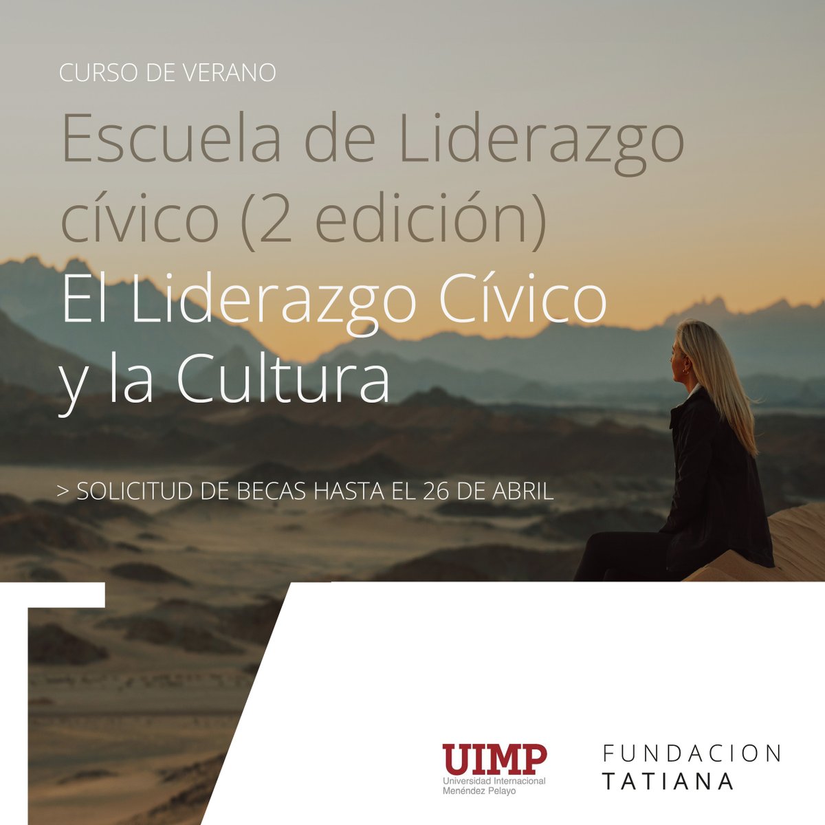 ¡Descubre el poder del cambio cultural en nuestro curso de verano en Santander @uimp1! ¿Cuál es el papel del artista en la transformación social? Hasta el 26 de abril xa solicitar beca: fundaciontatiana.com/evento/creacio… #FundaTuVida #FundaciónTatiana #CursodeVeranoUIMP #Santander #UIMP