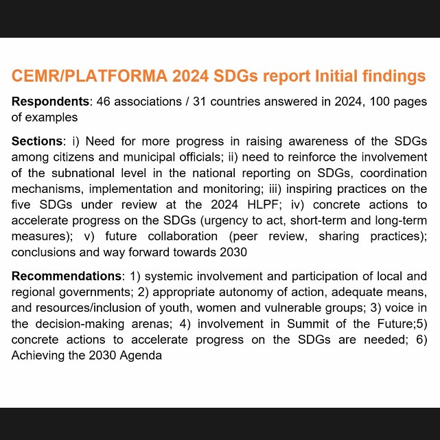 @Chai_Pilkington @EU_Partnerships @CitesUniesFR @afccre @intdiba @CCRECEMR @eLankidetza @Fabrizio_Rossi_ @AEXCID_ @VNGi @FAMSI_Solidario @EvaBanos1 @uclg_org @massimo_perrino @UN @GlobalTaskforce @SDGaction @UN_SDG @SDGoals @SKR_eu @nalas_eu Our colleague @EvaBanos1 is now presenting our upcoming study on #LocalizingSDGs 

We gathered answers from 46 associations coming from 31 different European countries

This study will be launched at @UN #HLPF in New York in July.

Stay tuned!