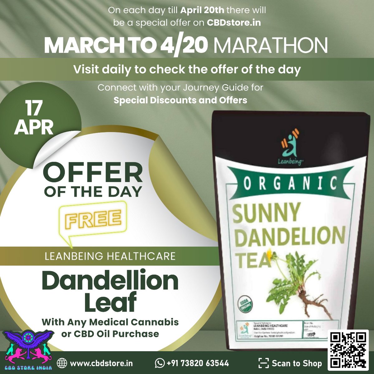 😍Today's treat: FREE Leanbeing Healthcare - Dandellion Leaf Tea with any Medical Cannabis or CBD Oil Purchase

Connect with your Journey Guide for personalized vouchers and offers. cbdstore.in/collections/he…

#medicalcannabis #cbdoil #cannabisoil #cannabiscommunity