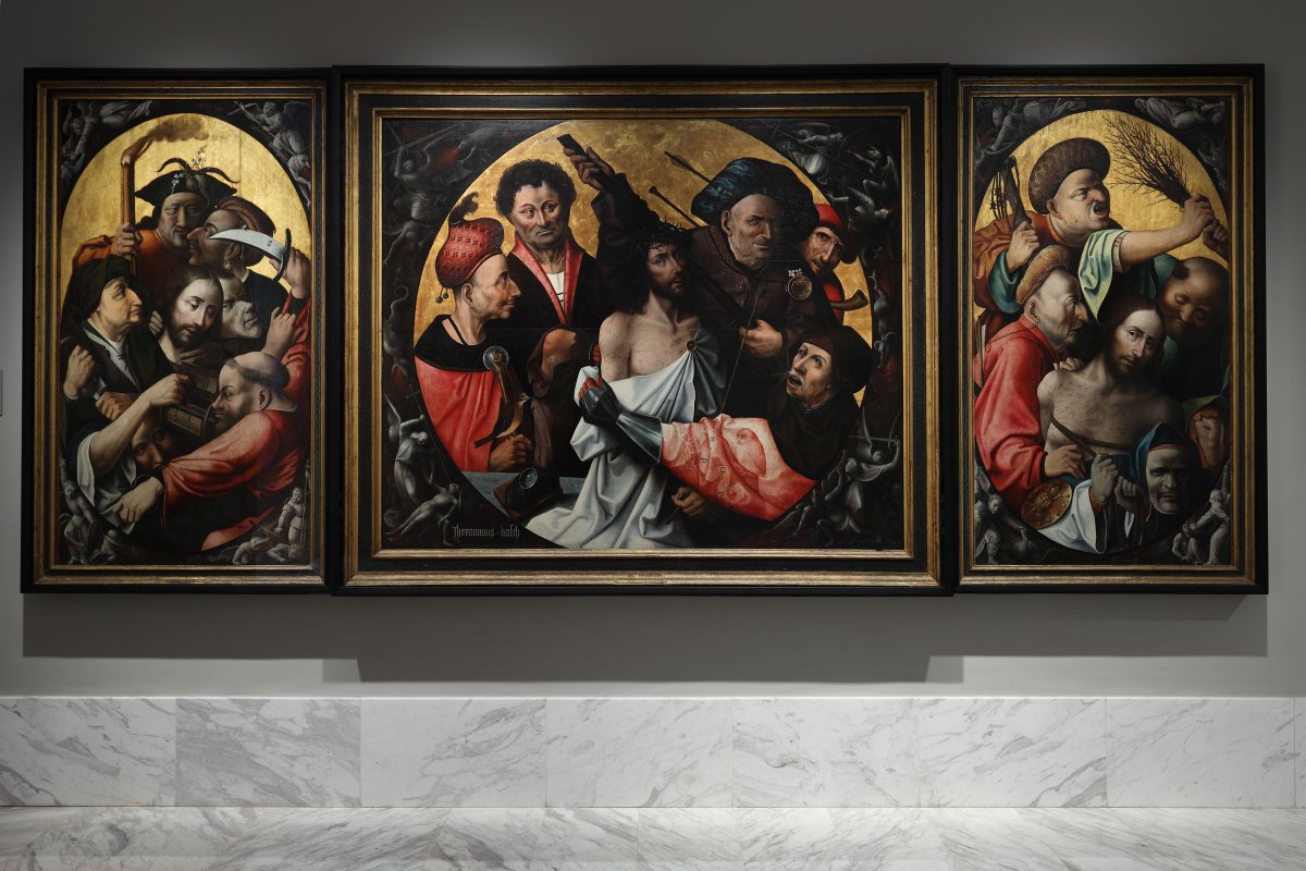 ColeccionMMoret's tweet photo. ...También en la misma exposición #TesteGrottesche, donde junto a las Postrimerías de Azzolino, pudo verse el Tríptico de los Improperios atribuido al taller del Bosco y a su lado, una Cabeza grotesca de la Colección Mariano Moret...⤵️ https://t.co/zMBiw7gCEj