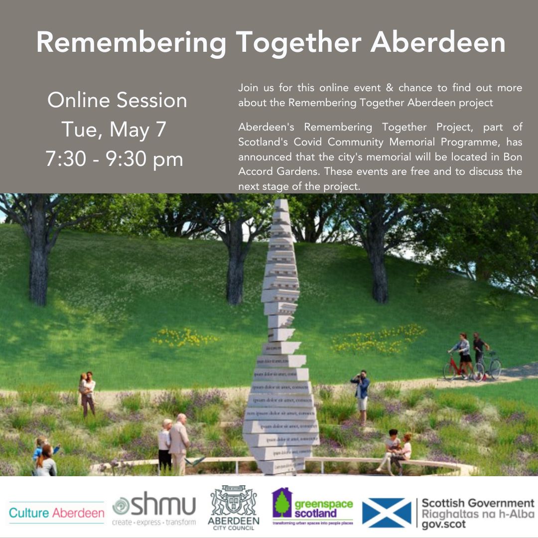 🤍Online Discussion Remembering Together Aberdeen🤍 📅Tue, May 7 🕰️7:30 - 9:30 pm ✍️RTonlineAberdeen.eventbrite.co.uk Join us for this online event & the chance to find out more about the Remembering Together Aberdeen project. @shmuORG @greenspacescot @GHATArt @Aberdeen_ACVO @AberdeenCC