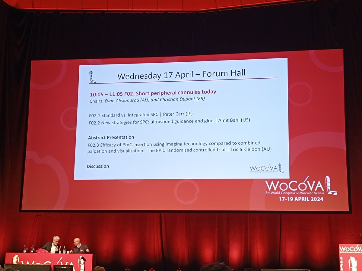 Y empieza WoCoVA24 ... Sesión sobre el estado de los PIVC