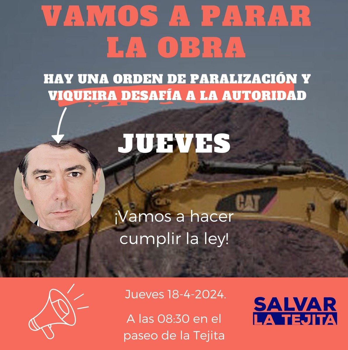 salvartejita's tweet photo. CONCENTRACIÓN EN LA TEJITA JUEVES 8.30H

VIQUEIRA SE RIE DE TODOS 
SLT ha podido saber que Viqueira ya ha sido notificada para que suspenda las obras. De hecho el lunes no tuvo actividad alguna desde media mañana. 

Sigue hilo 🧵 https://t.co/5K5x2wkb2o