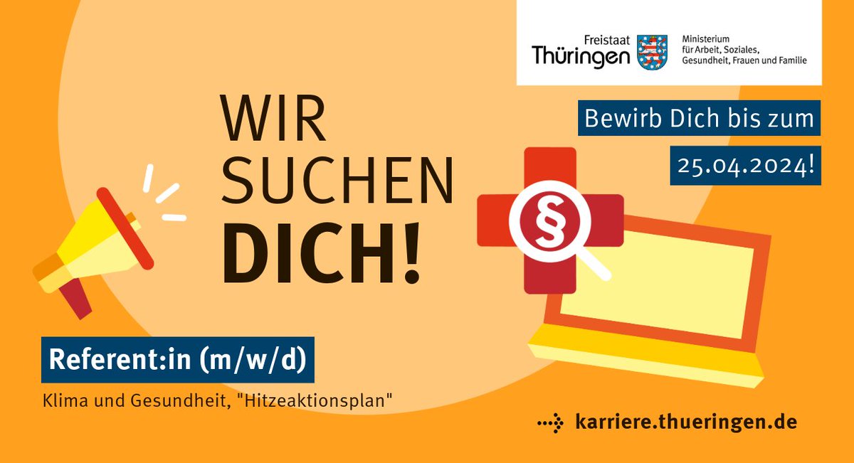 WIR SUCHEN DICH! Fühlst du dich angesprochen? Spitze! ➡️Mehr: karriere.thueringen.de/Stellenangebot… #thüringenjobs #thüringenkarriere #ministeriumthüringen #jobangebot #stellenangebot #arbeitinthüringen #arbeitsplatzthüringen #jobthüringen #karrierethüringen #stellenausschreibung