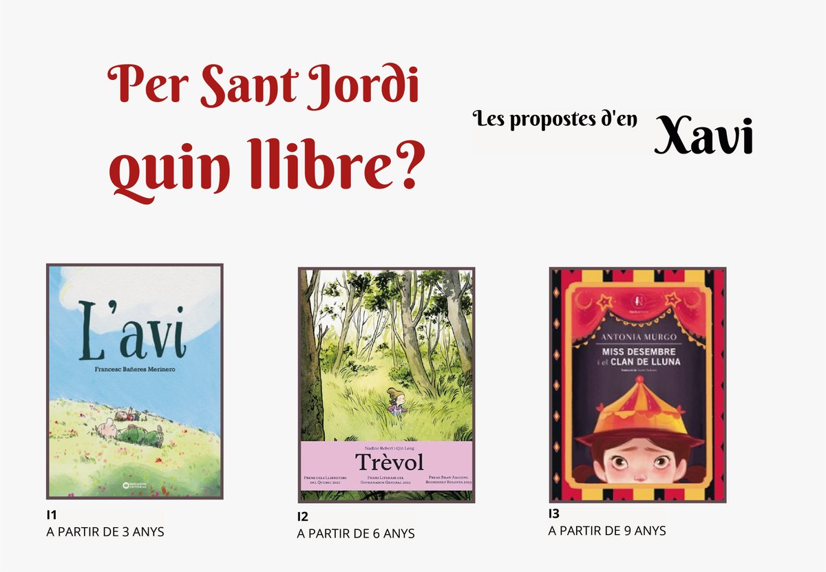 📚 Per Sant Jordi quin llibre?

🐉🌹Continuem amb les recomanacions de l'equip de la Biblioteca, us deixem amb les propostes d'en Xavi

#SantJordi2024