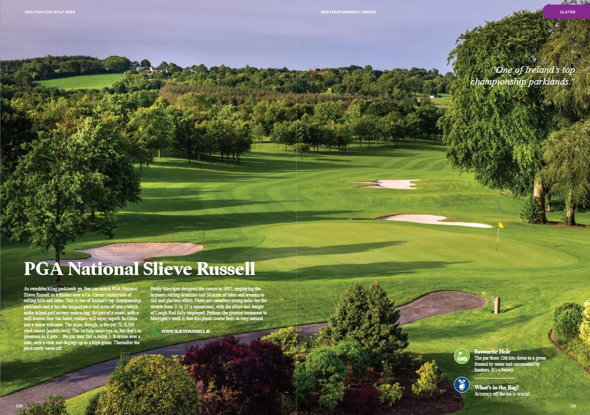 🇮🇪 Only one of 8 PGA National designated courses in the World, @Slieverussell does not disappoint. The 18 hole championship course and 9 hole academy course form part of the magnificent #SlieveRussell estate. Check them out in this year's; DG IRELAND👉joom.ag/LVnd/p122