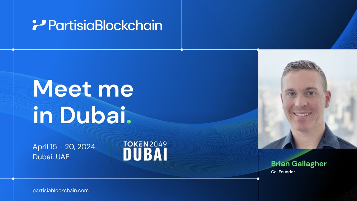 partisiampc's tweet photo. Meet Brian Gallagher, Co-Founder of Partisia Blockchain, in Dubai this week 💪 Engage in discussions on the evolution of blockchain tech, dive into innovative solutions, and gain exclusive insights from Brian himself.

@token2049 #TOKEN2049 #PartisiaBlockchain https://t.co/7PRMxeWFNr