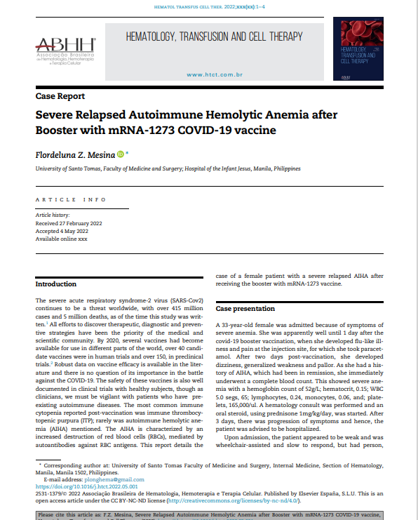 Severe Relapsed Autoimmune Hemolytic Anemia after Moderna

33-year-old female was admitted because of symptoms of severe anemia. 

She was apparently well until 1 day after the #Moderna #mRNA booster vaccination.

ncbi.nlm.nih.gov/pmc/articles/P…