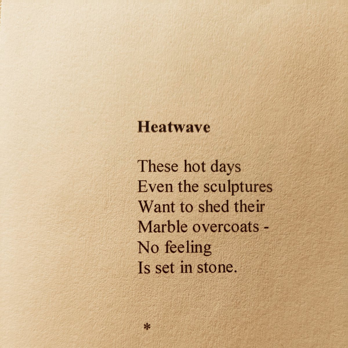 I come from a country full of sculptures. But never once I thought of them as Iliad did. Now I feel enchanted by these six lines... I strongly recommend visiting his booth! #EGU24 #poetry #heatwave