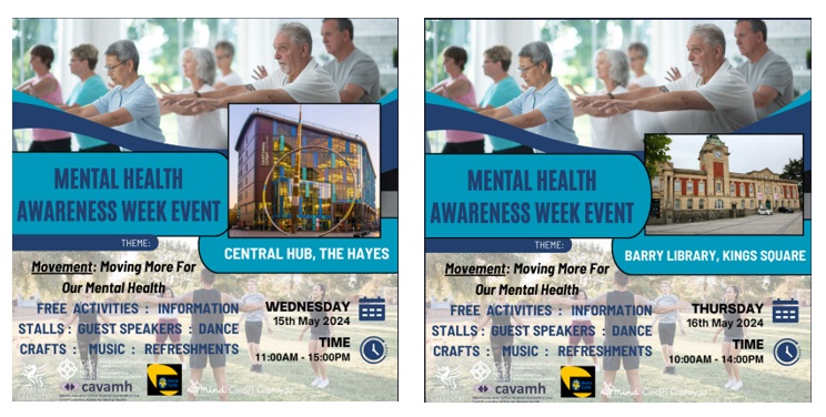 This year, Mental Health Awareness Week runs from 13th to 19th May. Come and say hello to us on the FAN stalls in Cardiff and Barry, (details on attached posters), or check your local libraries and community centres for details of activities going on near you.