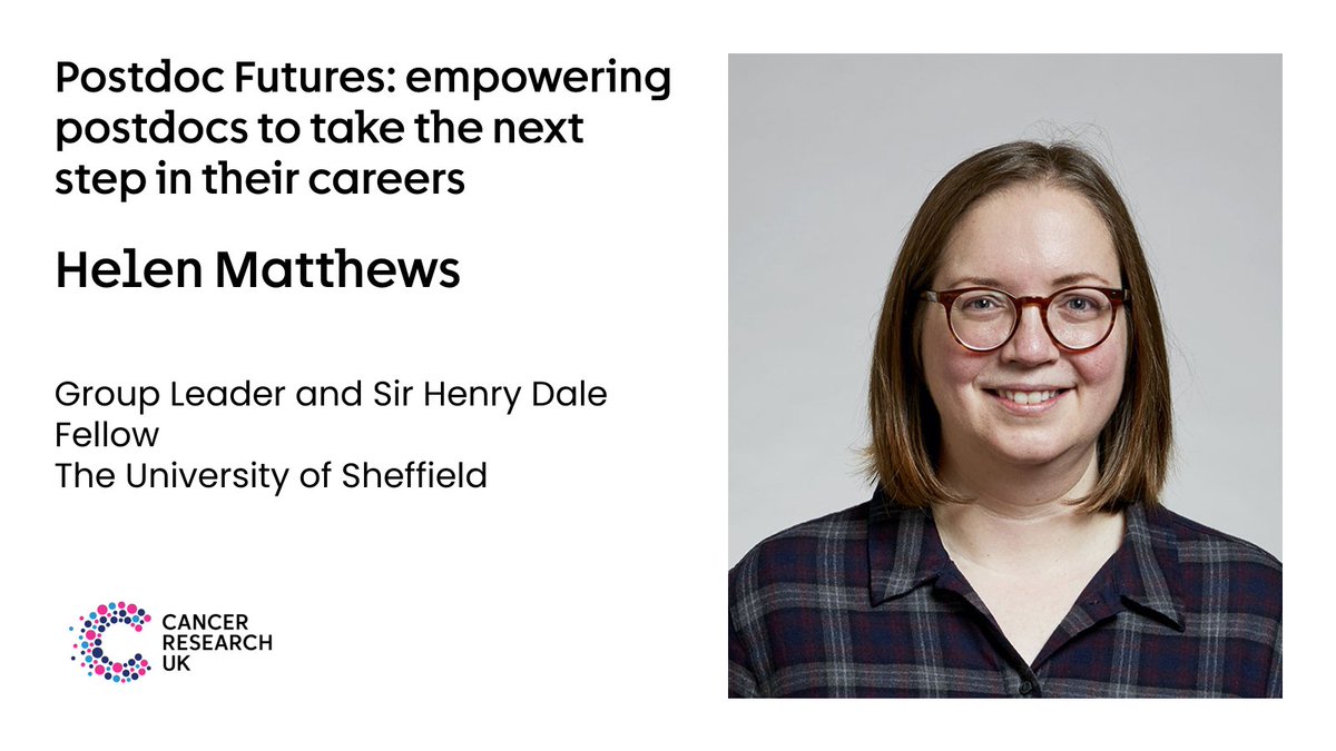 CRUKresearch's tweet image. Helen Matthews started as a #CRUKfunded postdoc and is now a #GroupLeader and Sir Henry Dale Fellow at The University of Sheffield.

Join us at #PostdocFutures24 to hear insights into how she made the career move.

Register now: bit.ly/421tfqU