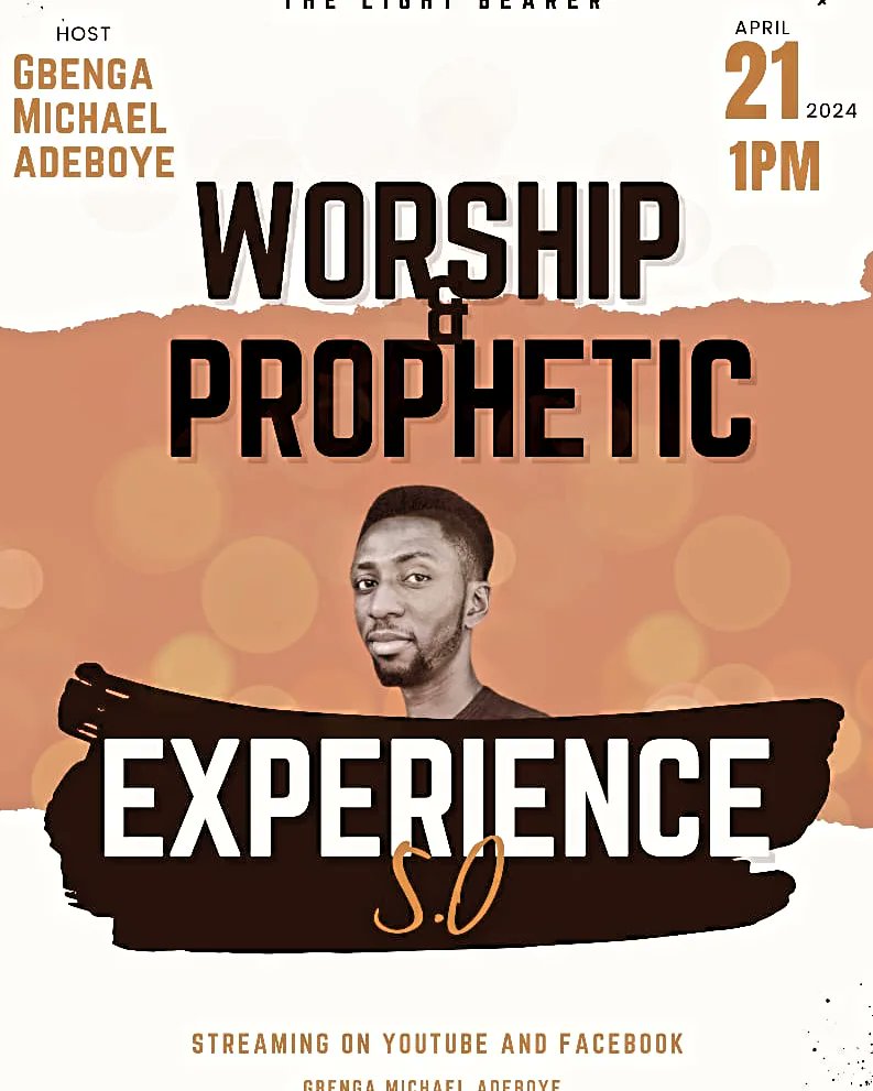GMA_OFFISIAL's tweet photo. Those who worship Him must worship in spirit and truth.”

Anticipate worship and prophetic experience 5.0
This Sunday 1pm
Details 👇👇. 
#worhip #Jesusisglorified
#prophetic #Experience https://t.co/jhaF8zutqS