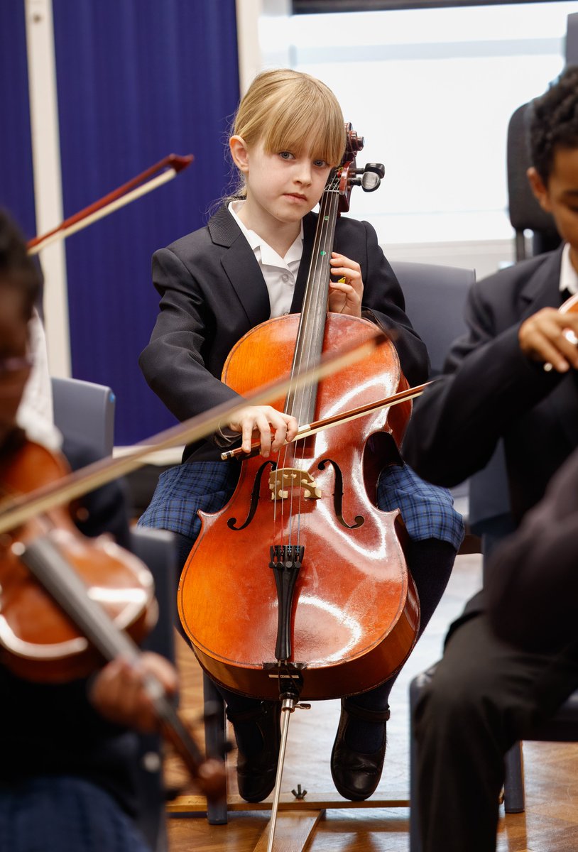 COLFESmusic's tweet photo. In their music lessons last term, 4B learnt how to be a string orchestra through the string scheme. Each student is given a violin, viola, cello or bass and as a class they are taught the basics and give a concert at the end of the term. #musicinschools #colfes https://t.co/8ZBcHsnGSv
