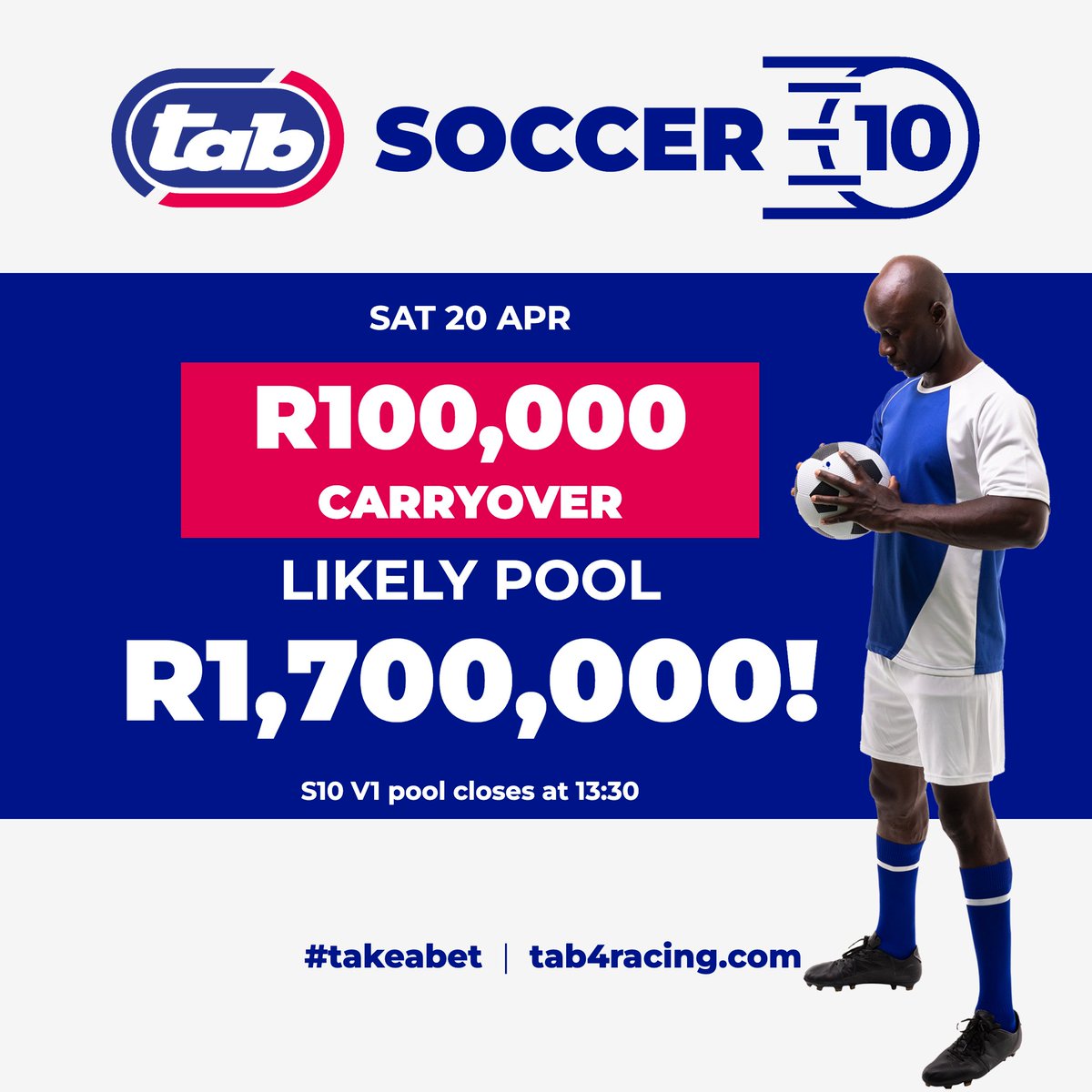 Time to lace up those boots and score big with Soccer10 V1, where you could net a whopping R1 7million jackpot, including a R100,000 Carryover up for grabs! 
 
The pool closes on Saturday at 13:30— don't be a benchwarmer, join the game and let's kick off the excitement! ⚽💰
