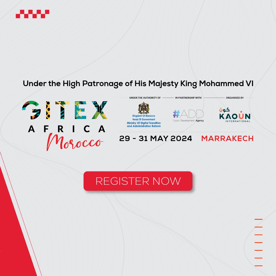 Explore groundbreaking fintech innovation at GITEX AFRICA, May 29-31, Marrakech. Join industry giants, blockchain experts, and policy-makers shaping Africa's finance landscape.

Register now: bit.ly/3Uh7ktA

#GITEXAFRICA