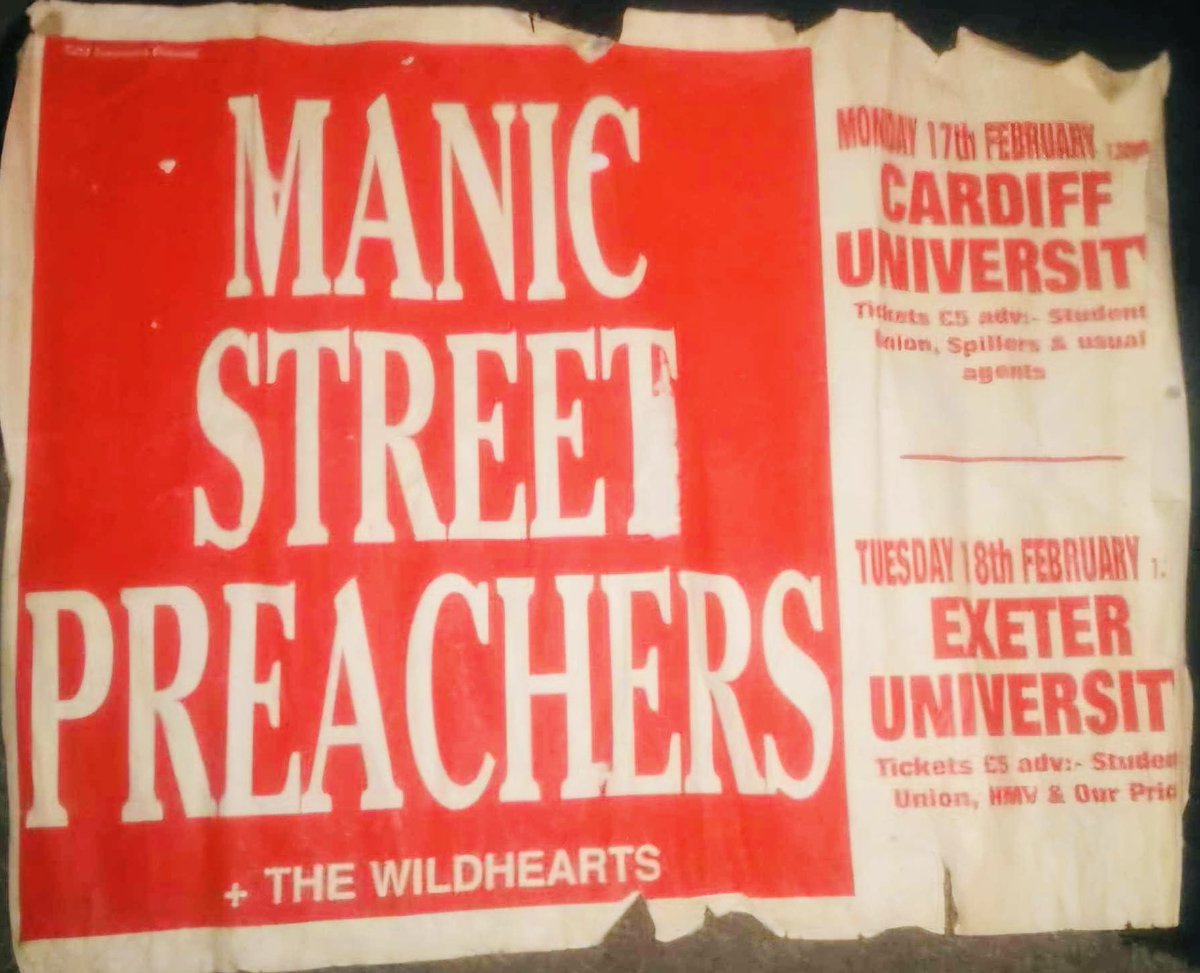 Manic Street Preachers at Cardiff University, 17th February 1992 @Manics @cardiffunilib #caerdydd #cymru #cardiff #wales #cardiffmusichistory