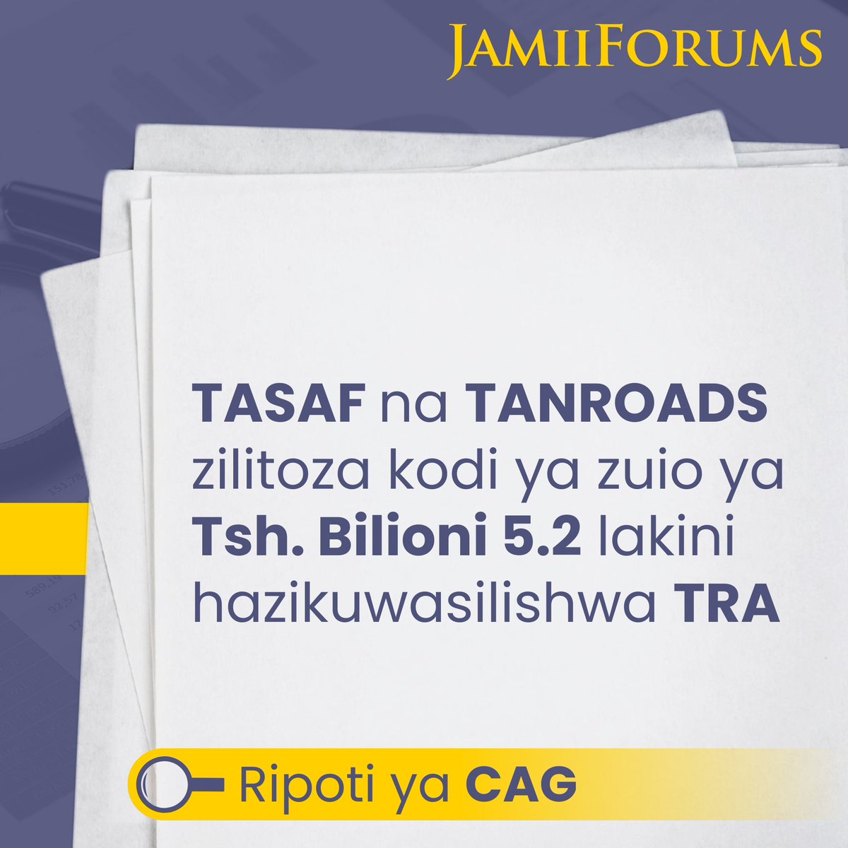 JamiiForums's tweet image. Katika usimamizi wa Matumizi kwa Mwaka wa fedha 2022/23, Ukaguzi wa Mdhibiti na Mkaguzi Mkuu wa Hesabu za Serikali ulibaini #TANROADS, #MOEST na TASAF hazikutoza kodi ya zuio yenye thamani ya Tsh. 1,118,230,367

Wakati huohuo #TASAF na TANROADS zilitoza kodi ya zuio lakini