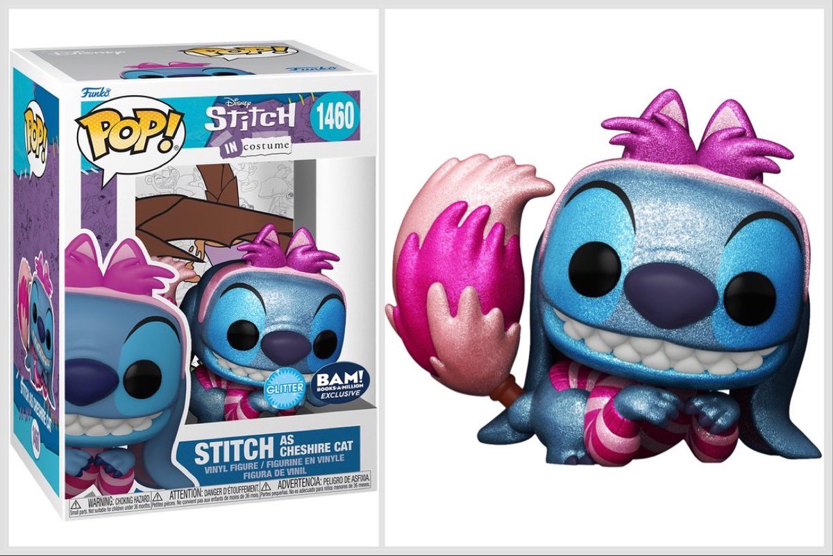 DisTrackers's tweet photo. First look at BAM exclusive Glitter Stitch as Cheshire!
.
Repost @rockosiris_ 
#Disney #Cheshire #AliceinWonderland #Funko #FunkoPop #FunkoPopVinyl #Pop #PopVinyl #Collectibles #Collectible #FunkoCollector #FunkoPops #Collector #Toy #Toys #DisTrackers https://t.co/oiYzCREmXQ