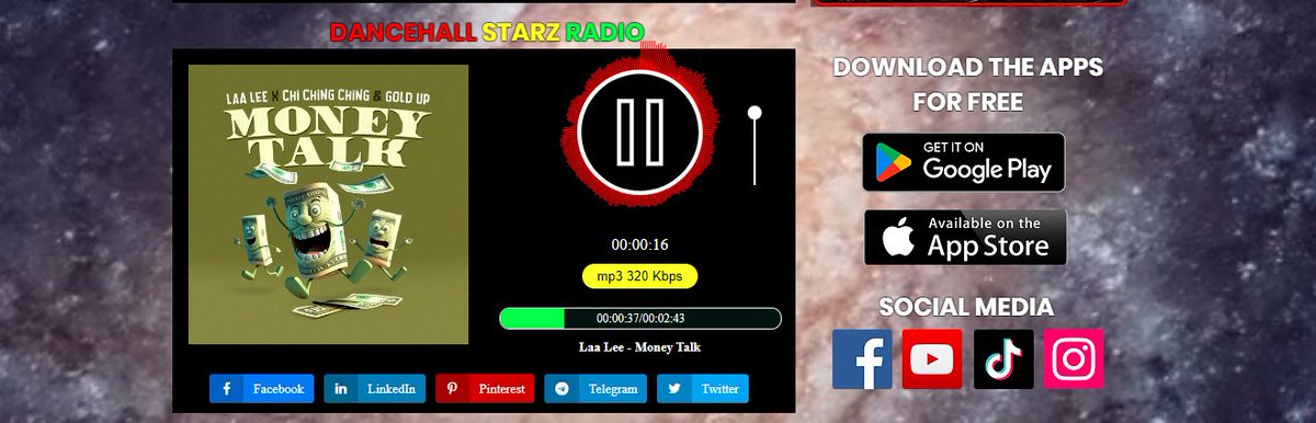 SaveDancehall's tweet photo. Dancehall Starz Radio
🔊Jetzt läuft⏯ Laa Lee-Money Talk @ https://t.co/V4vlcIiNzv @ReggaeStarz_RSR @RSR_ENT_GROUPUK @reggaeunivrse @reggaeunrecords @reggaeunivrsetv #Wurzeln #fangen #Reggae #soca #Tanzsaal #LiebhaberRocken #Jamaika #iranisch #StromReggaeUniversum🌍 https://t.co/e3ZzukuyBG