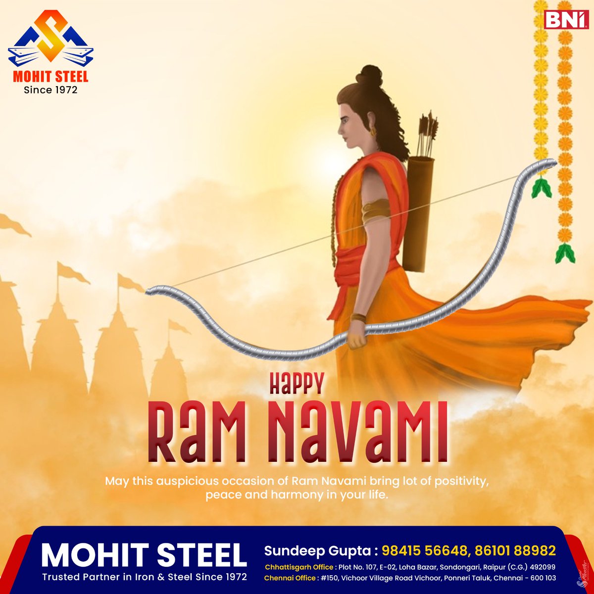 Wishing you a blissful Ram Navami filled with divine blessings and joy! 📷📷
.
.
.
#tmtbars #steel #construction #strong #tmt #strength #steelbars #srmmarketing #constructionmaterials #civilengineer #engineers #builders #strongtmt #structuralengineering #strongbars
