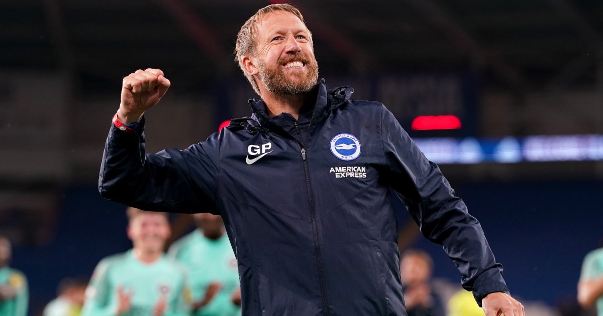 Graham Potter 2022-23 Brighton Record

2-0 vs Manchester United🟩
0-0 vs Newcastle⬜️
2-0 vs West Ham🟩
1-0 vs Leeds🟩
1-2 vs Fulham🟥
5-2 vs Leicester🟩

They won every single game on xG, also beating Forrest Green in the first round of the cup. 

De Zerbi deserves HUGE credit…