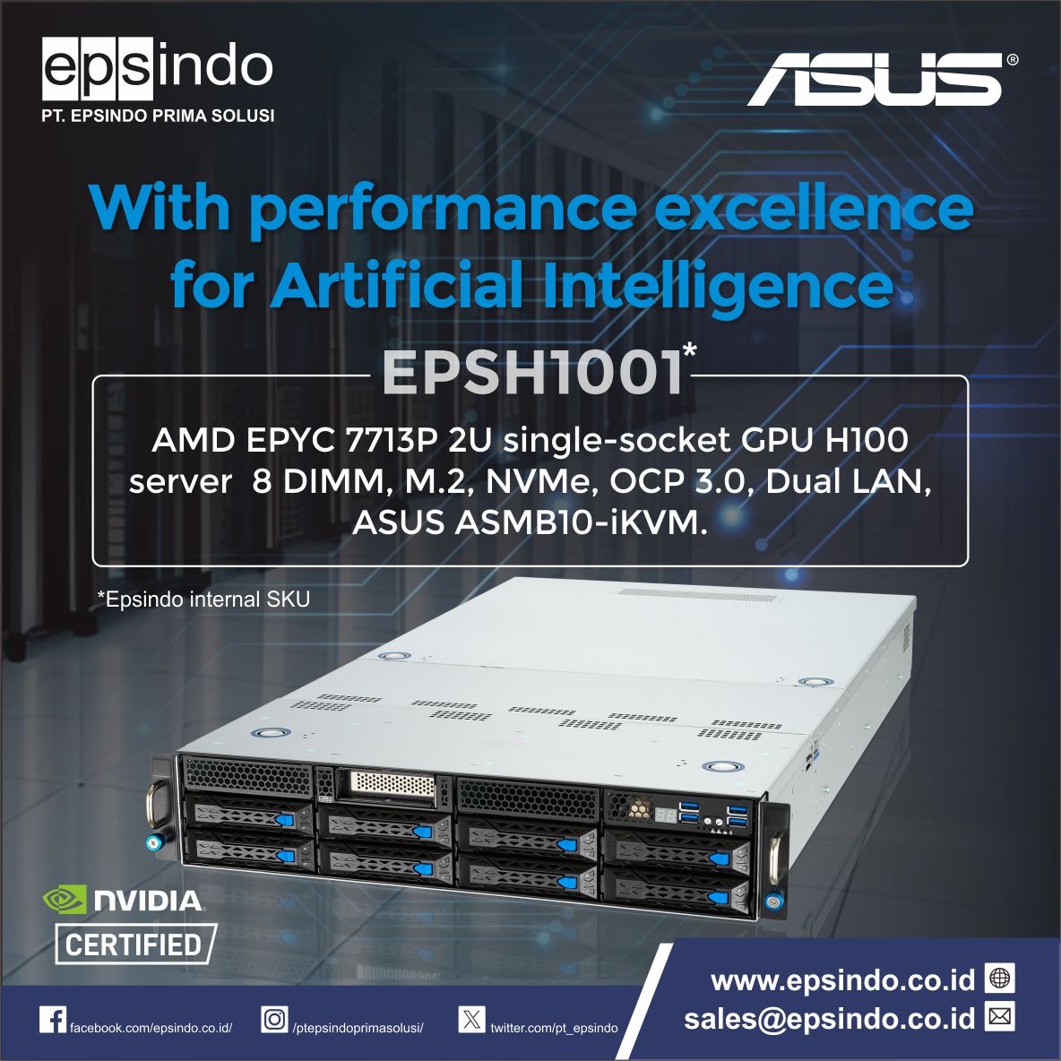 pt_epsindo's tweet photo. ASUS EPSH1001 SERVER

With performance excellence for artificial intelligence, ASUS servers are a solid choice for organizations looking for a reliable and trusted server solution to support their needs.
#asus #sever #serverasus #laptop #asusrog  
#AI #pcgaming #gamer https://t.co/7AE9ciMDrA