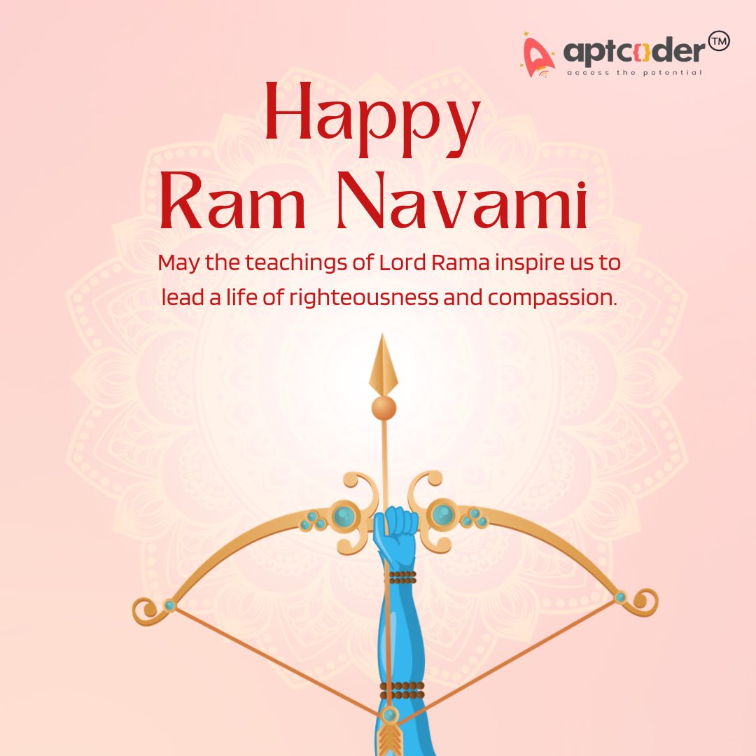 APTCODER's tweet photo. May the divine blessings of Lord Rama bring prosperity and success to you and your loved ones this Ramnavami. Warm wishes from the entire APTCODER family!❤️🙏✨
.
.
.
.
.
#coding #codinglife #codingisfun #codingproblems #codingquotes #codingpics #codingview #codingjokes https://t.co/WGElNOSTmU
