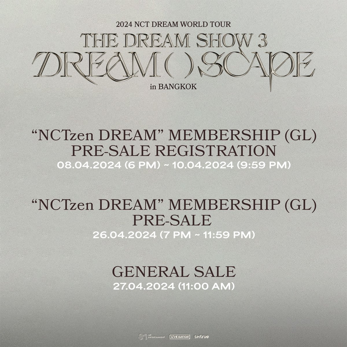 NCT DREAM เตรียมเพิ่มสเกลคอนเสิร์ตในเมืองไทยให้ยิ่งใหญ่ขึ้น ด้วยการแสดงสุดตระการตากว่าครั้งไหนๆ ณ สเตเดียมที่ใหญ่ที่สุดในประเทศไทย จนคุณไม่อยากหลุดออกจากดินแดนแห่งความฝันนี้ไปตลอดกาล! #NCTDREAM_THEDREAMSHOW3_in_BKK 🗓️ 22-23 มิ.ย. 2567 📍 ราชมังคลากีฬาสถาน #NCTDREAM #SMTrue