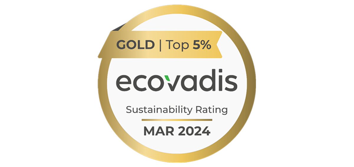 Bringing home gold!🥇 We've been awarded a gold rating from @ecovadis for the 10th year in a row! Learn more: bit.ly/49rF9MF