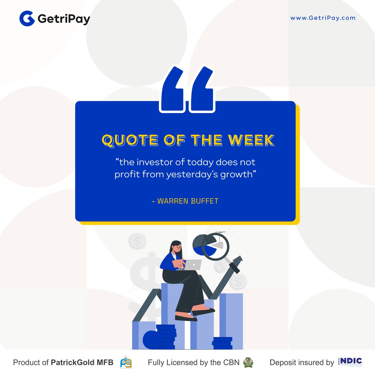 Invest wisely and think forward. #getripay #financialtips #finance #banking #moneytransfer #digital #DigitalBanking #quotestoliveby