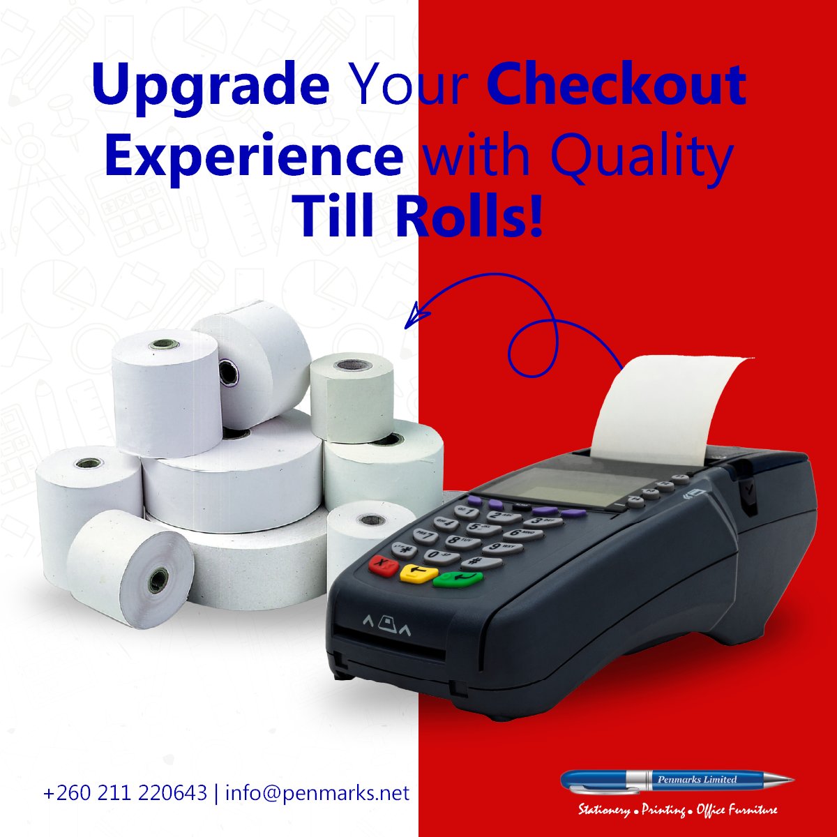 Don't let your business suffer due to a lack of essentials. Stock up on till rolls today and ensure that your transactions run smoothly at checkout. 
Contact us for bulk discounts and seamless delivery.
#RetailSolutions #TillRolls #Penmarks #SmoothTransactions #BusinessEssentials