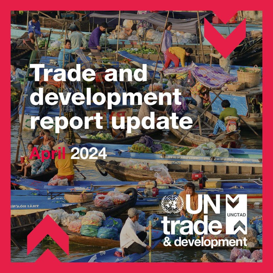 The latest @UNCTAD report forecasts economic growth in Africa will rise to 3.0% in 2024, up slightly from 2.9% in 2023. But Africa’s largest economies – Nigeria, Egypt & South Africa – are underperforming, affecting overall prospects. Get the report: ➡️ unctad.org/publication/tr…